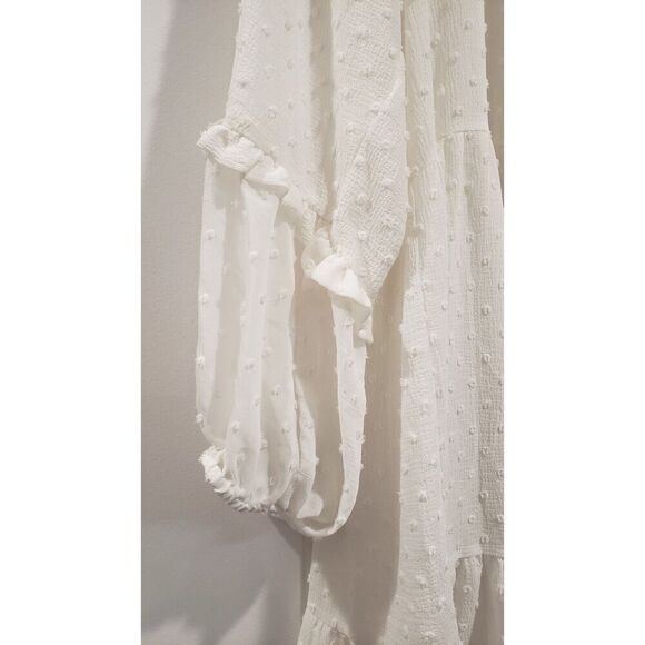 NWT CeCe Soft Ecru Eyelet Dress Long Puff Sleeve Size 2XL MSRP $99 - Picture 9 of 10